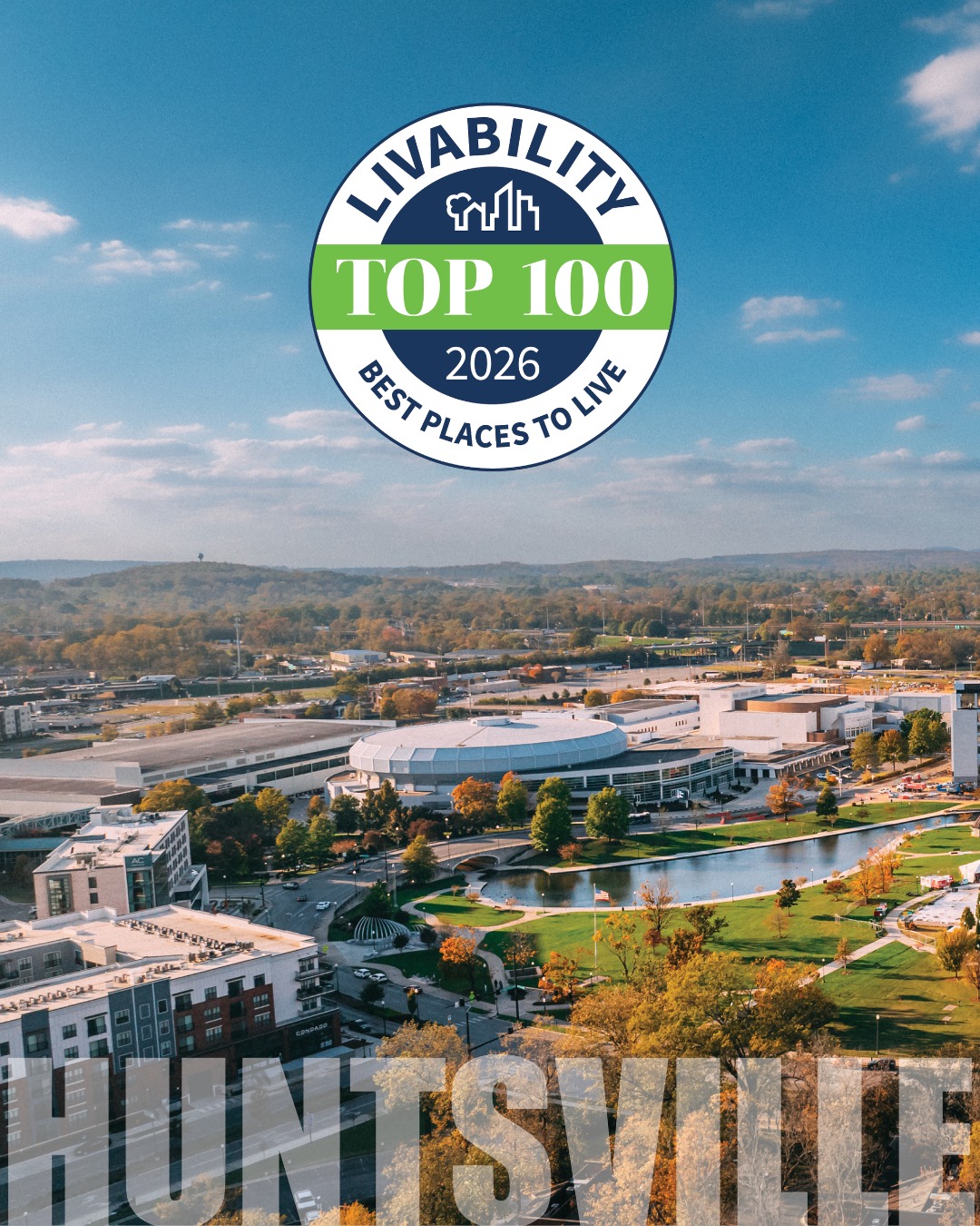 The results are in! 🏅 For the second year in a row, Huntsville was named one of Livability’s “Top 100 Best Places to Live in the U.S." 

Even better: Huntsville came in FIRST place!

Livability's "Top Reasons to Move to Huntsville" include:

🎨Lowell Mill ARTS & Entertainment and Orion Amphitheater offer space to explore the city’s artistic endeavors
🚀 Huntsville is a global leader in aerospace and defense
🪙 Huntsville’s economy is in a state of transformation
⛰️ Huntsville is a natural fit for outdoor enthusiasts

Congrats to the Rocket City!