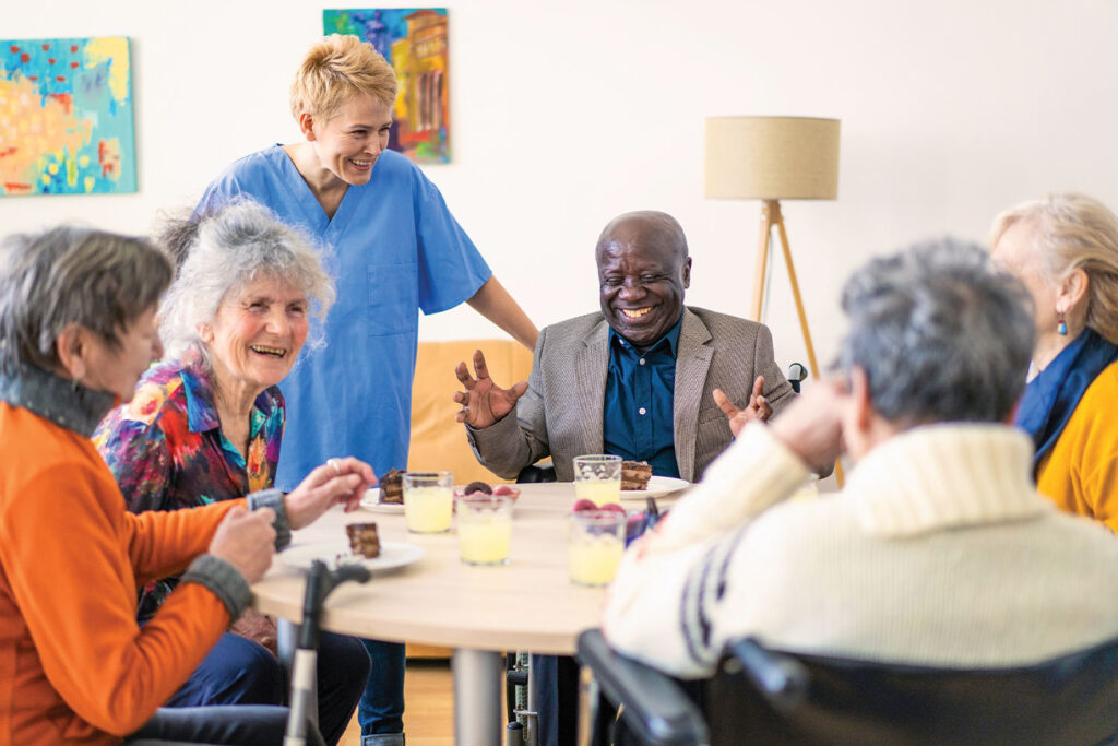 senior adults at a retirement home