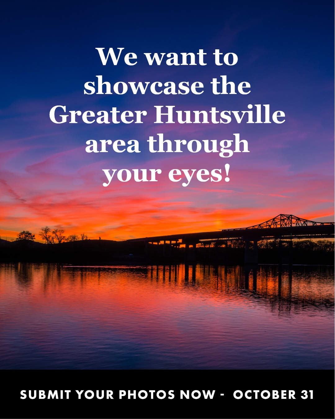 Have a photo that captures the best of Rocket City? 📸 There’s still time to submit your favorite shots for a chance to be featured in the upcoming edition of Choose Huntsville™ – Huntsville Resource & Relocation Guide®, with the possibility of landing a spot on the cover!

Submit your original Huntsville photography at the link in our bio by October 31 for your chance to be part of the 2027 guide.