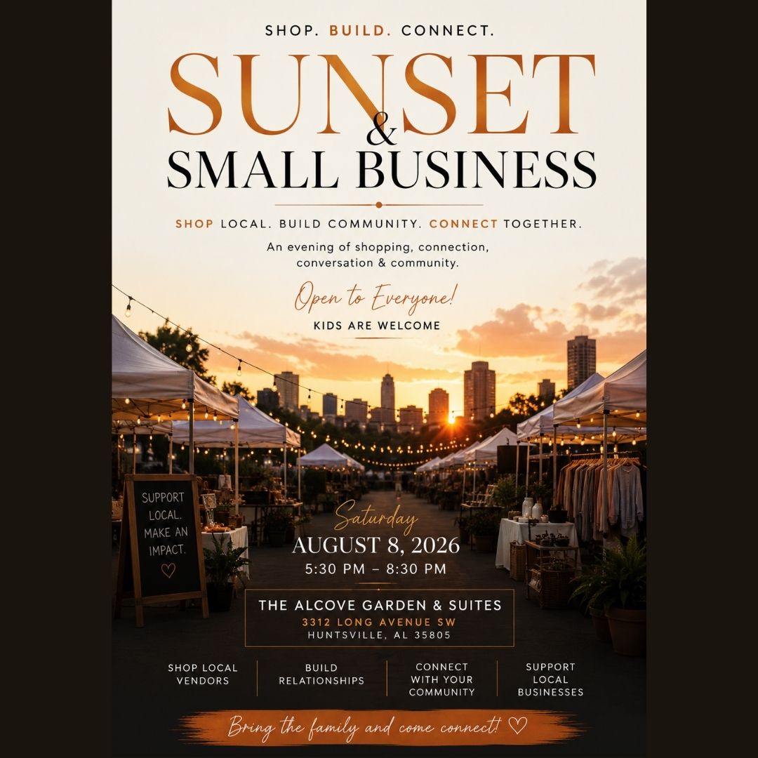 Sunset and Small Business Square Graphic