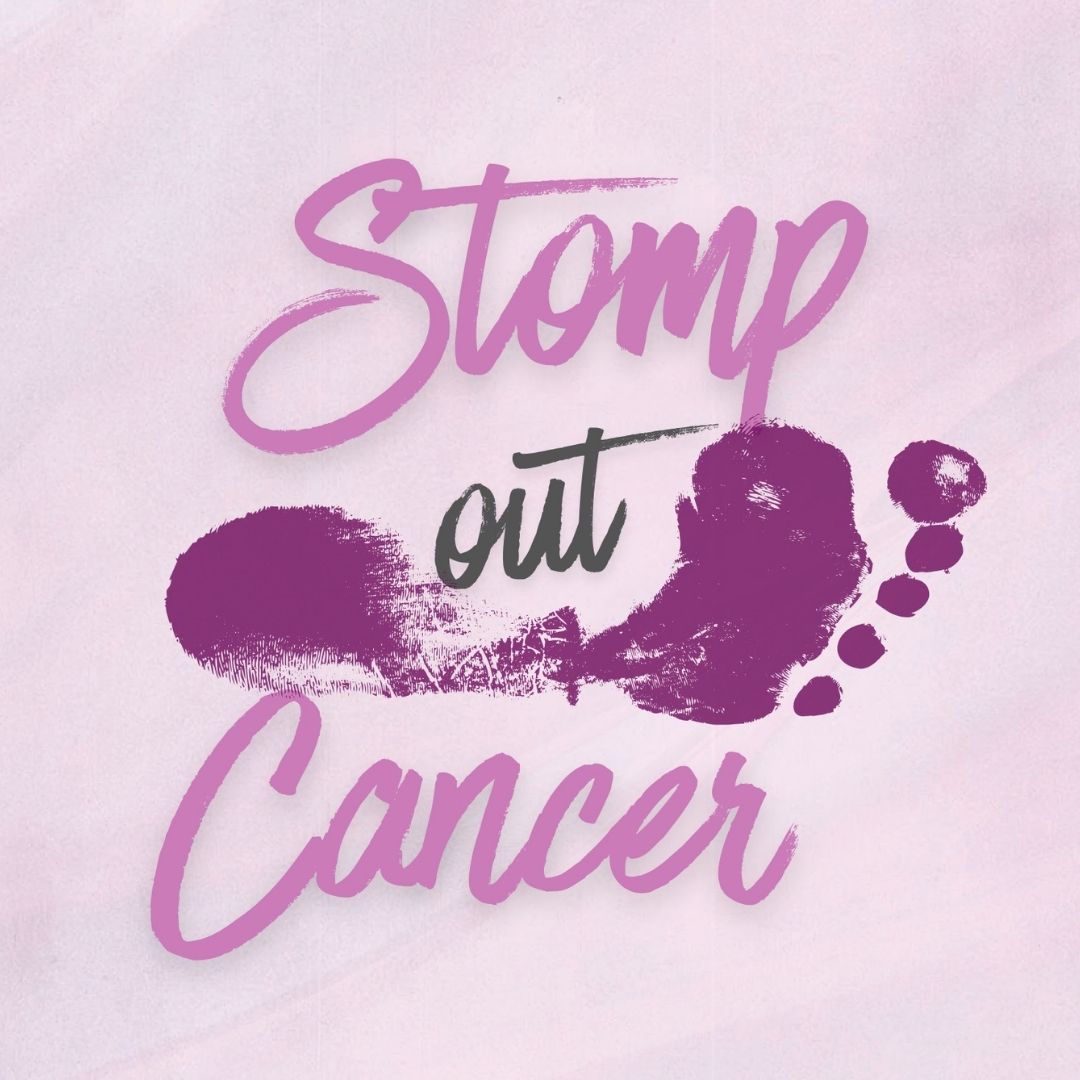 Stomp out cancer graphic