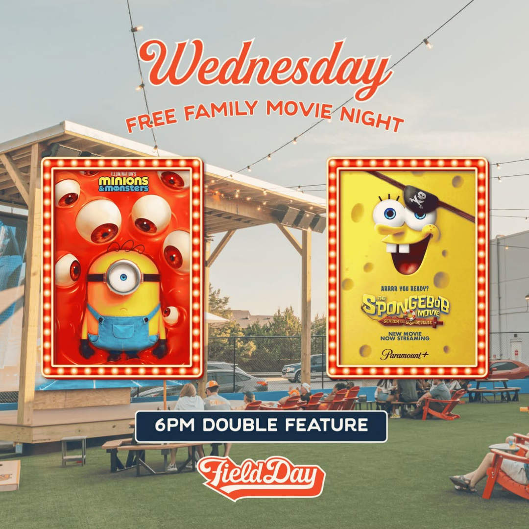 graphic for double feature free movie at field day